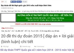 Kỳ thi THPT Quốc gia 2015: Thí sinh không nên phân tâm với đề thi thử