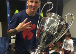 Mải khoe chiến tích, Messi&#8230; quên cả con trai