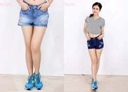 Quần short jean nữ rách cá tính