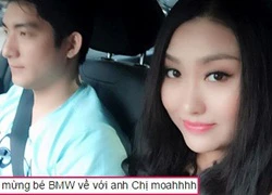 Vợ chồng Phi Thanh Vân hào hứng khoe xe BMW mới tậu