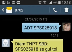 Ai cho tổng đài 8702 điểm thi THPT quốc gia?