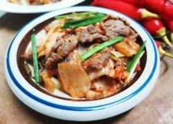 [Chế biến] - Cay thơm kim chi xào thịt bò