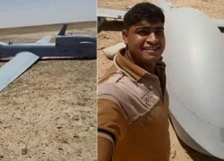 Dân Iraq selfie bên xác máy bay không người lái Mỹ