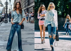 Denim được mặc nhiều nhất trên phố Tuần Couture