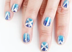 Hai kiểu nail xinh màu đại dương mát lịm đánh tan oi bức