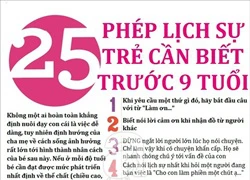 Phép lịch sự tối thiểu trẻ phải được học trước 9 tuổi