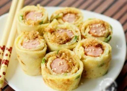 [Chế biến] - Thưởng thức bánh pancake trứng cuộn xúc xích dễ làm