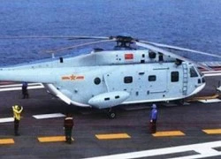 Trực thăng săn tàu ngầm Z-18F sẵn sàng hoạt động trên tàu Liêu Ninh