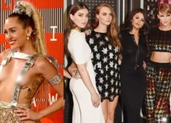 Miley quá gợi cảm, Taylor dẫn binh đoàn "Bad Blood" đến thảm đỏ VMAs 2015