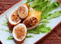 [Chế biến] - Mực nhồi cơm rang ngon hơn ngoài hàng