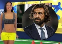 Nữ MC lại "khỏa thân" trên truyền hình vì cầu thủ Pirlo