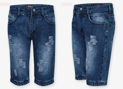 Quần short jean nam rách cá tính