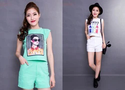 Set áo croptop và quần short HQ