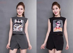 Set áo croptop và quần vạt chéo Style