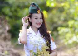 Vẻ đẹp ngọt ngào của nữ phát thanh viên quân đội