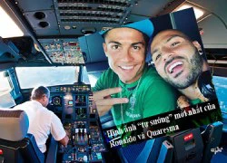 Ronaldo lại "tự sướng" trong khoang lái máy bay