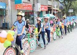 TPHCM: Học sinhđi xe đạp vì môi trường văn hóa giao thông