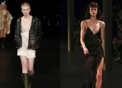 Nhiều mẫu lộ ngực với váy khoét quá đà ở show Saint Laurent