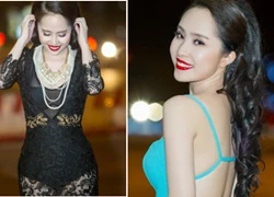 Quỳnh Nga thay hai bộ đồ sexy tại sự kiện