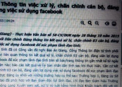 Chê chủ tịch tỉnh trên facebook, 3 cán bộ bị... kỷ luật, phạt tiền