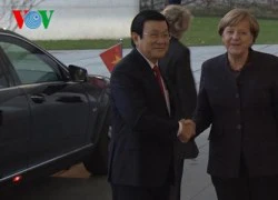 Chủ tịch nước Trương Tấn Sang hội đàm với Thủ tướng Đức Angela Merkel