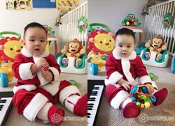 Con trai Vy Oanh đáng yêu khi diện đồ ông già Noel