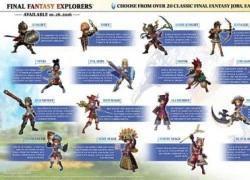 Final Fantasy Explorers giới thiệu hệ thống lớp nhân vật đồ sộ