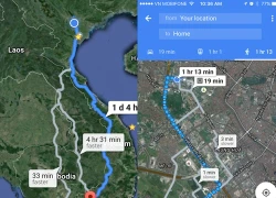 Google Maps chỉ đường từ Hà Nội vào TP HCM đi qua 3 nước