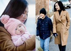 Kim Hiền viên mãn bên hai con