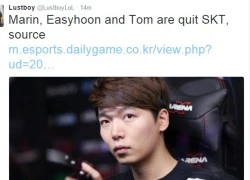 LMHT: MaRin, Easyhoon và T0M rời SKT T1