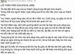 'Lời trăn trối của Steve Jobs' giả mạo ồn ào Facebook Việt