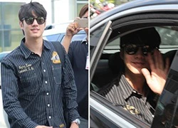 Mỹ nam Mario Maurer hạ kính xe liên tục vẫy chào fans Việt