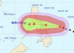 Bão Melor hoạt động gần Biển Đông có sức gió giật cấp 16-17