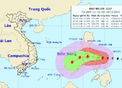 Giật trên cấp 17, siêu bão Melor có thể đổi hướng