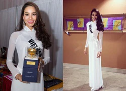 Phạm Hương diện áo dài, đấu giá sen vàng tại Miss Universe