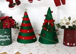 Tự làm cây thông Noel với phiên bản len đẹp tinh tế