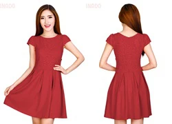 Đầm xòe phối ren Sơn Nguyễn Fashion