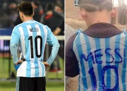 Fan nhí mặc áo nilon in tên Messi gây xôn xao