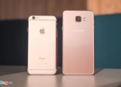 Galaxy A7 2016 so màu vàng hồng với iPhone 6S