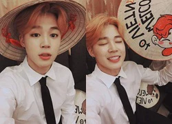 Jimin (BTS) thích thú khoe hình nón lá từ fan Việt trước giờ G