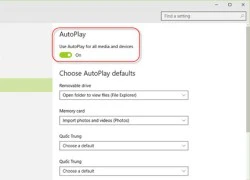Kích hoạt, vô hiệu hóa hoặc tùy biến AutoPlay trên Windows 10