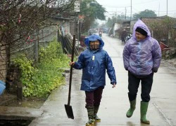 Mưa phùn, gió rét không làm vắng vườn đào Nhật Tân