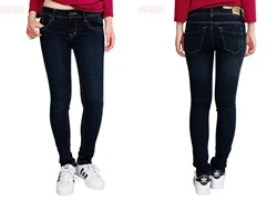 Quần Jean nữ ECOJEANS phối da 023M1-M2