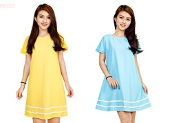 Đầm oversize phối viền điệu đà