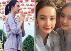 Không hở hang, Angela Phương Trinh mặc áo tràng kín đáo đi lễ chùa