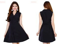 Đầm xoè cổ vest sang trọng