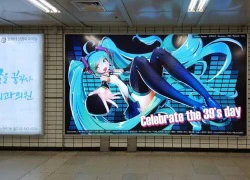 Fan hâm mộ Hàn Quốc dựng bảng Hatsune Miku tại ga tàu điện ngầm