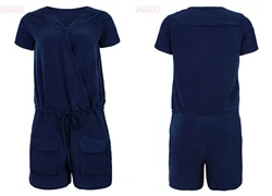 Jumpsuit ngắn phối túi dễ thương