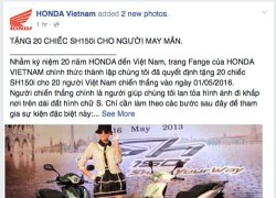 Lật tẩy chiêu lừa đảo trúng xe SH, Vespa nở rộ trên Facebook