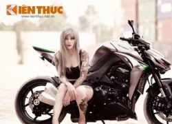 Mẫu Việt "xăm trổ" siêu cá tính bên môtô Kawasaki Z1000